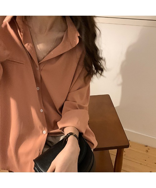 Ritzy(リッツィー)の「ドロップショルダーシャツブラウス(シャツ/ブラウス・レディース・オレンジ/ブルー/ブラウン/ホワイト/ブラック・FREE)」の17枚目の写真