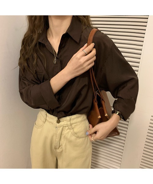Ritzy(リッツィー)の「ドロップショルダーシャツブラウス(シャツ/ブラウス・レディース・オレンジ/ブルー/ブラウン/ホワイト/ブラック・FREE)」の15枚目の写真