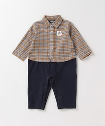 XLARGE KIDS（エクストララージキッズ）の「コーディネート風OGゴリラチェックシャツロンパース（ロンパース・キッズ）」