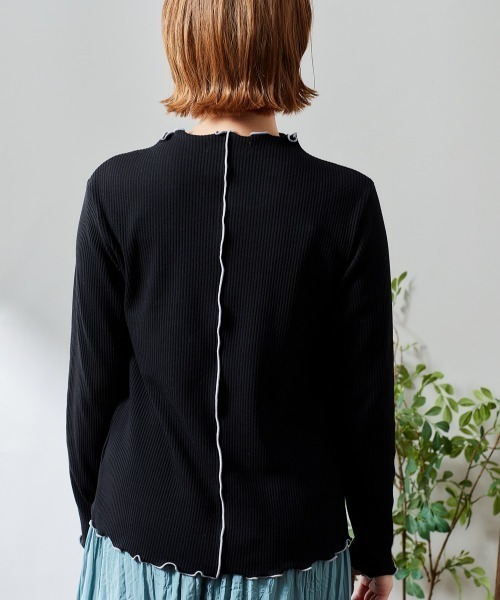 cepo（セポ）の「フリルメローハイネックＴｅｅ（Tシャツ/カットソー・レディース・ピンク/オフホワイト/ブラック・M）」の13枚目の写真