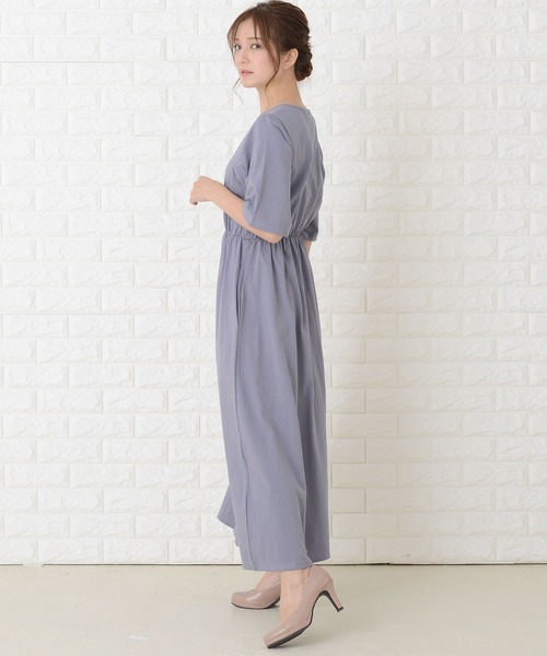 Lace Ladies（レースレディース）の「ゆったり半袖ロングワンピース（ワンピース・レディース・ベージュ/グリーン/ブルーグレー/ブラック・FREE）」の16枚目の写真