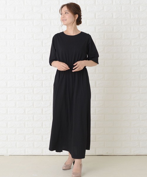 Lace Ladies（レースレディース）の「ゆったり半袖ロングワンピース（ワンピース・レディース・ベージュ/グリーン/ブルーグレー/ブラック・FREE）」の20枚目の写真