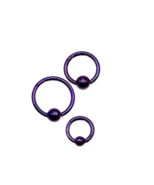 MORPH(モルフ)の「MORPH モルフ CBR クリッカー ボディーピアス 16ゲージ 6mm~10mm(ピアス(片耳用)・レディース・パープル・6/8/10)」の3枚目の写真