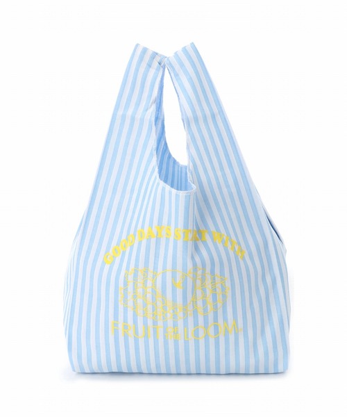 FRUIT OF THE LOOM(フルーツオブザルーム)の「FRUIT OF THE LOOM STRIPE SHOPPER TOTE(エコバッグ/サブバッグ・レディース・サックスブルー/ネイビー/レッド/ブラック/ブルー系その他/ピンク/ブルー系その他2/レッド系その他・FREE)」の1枚目の写真