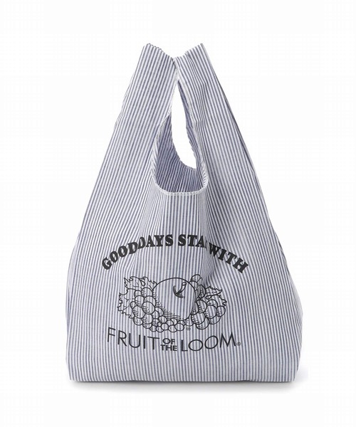 FRUIT OF THE LOOM(フルーツオブザルーム)の「FRUIT OF THE LOOM STRIPE SHOPPER TOTE(エコバッグ/サブバッグ・レディース・サックスブルー/ネイビー/レッド/ブラック/ブルー系その他/ピンク/ブルー系その他2/レッド系その他・FREE)」の3枚目の写真