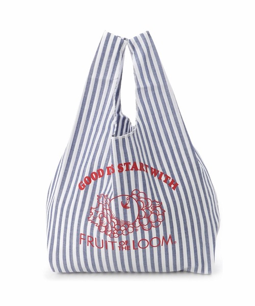 FRUIT OF THE LOOM(フルーツオブザルーム)の「FRUIT OF THE LOOM STRIPE SHOPPER TOTE(エコバッグ/サブバッグ・レディース・サックスブルー/ネイビー/レッド/ブラック/ブルー系その他/ピンク/ブルー系その他2/レッド系その他・FREE)」の5枚目の写真