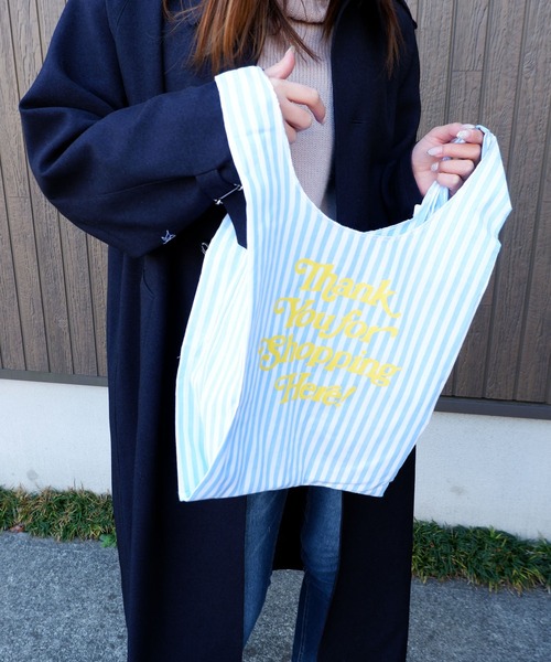 FRUIT OF THE LOOM(フルーツオブザルーム)の「FRUIT OF THE LOOM STRIPE SHOPPER TOTE(エコバッグ/サブバッグ・レディース・サックスブルー/ネイビー/レッド/ブラック/ブルー系その他/ピンク/ブルー系その他2/レッド系その他・FREE)」の18枚目の写真