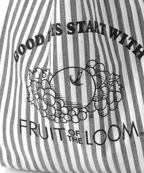 FRUIT OF THE LOOM(フルーツオブザルーム)の「FRUIT OF THE LOOM STRIPE SHOPPER TOTE(エコバッグ/サブバッグ・レディース・サックスブルー/ネイビー/レッド/ブラック/ブルー系その他/ピンク/ブルー系その他2/レッド系その他・FREE)」の12枚目の写真