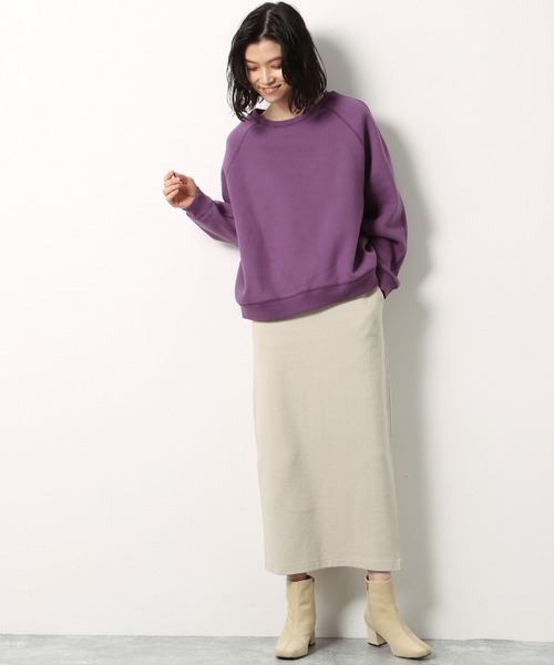 LAKOLE(ラコレ)の「ステッチワークブラッシュプルオーバー / LAKOLE(スウェット・レディース・ライトグレー/パープル/スモーク/ライトベージュ・SMALL/MEDIUM)」の12枚目の写真