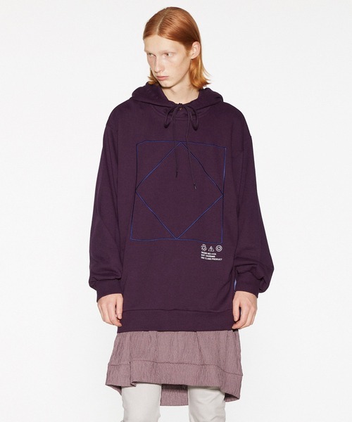 SHAREEF(シャリーフ)の「"SQUARE"emb. BIG PARKA(パーカー・メンズ・ホワイト/パープル/ブラック/ブルー系その他/ダークグリーン・1/3/2)」の5枚目の写真
