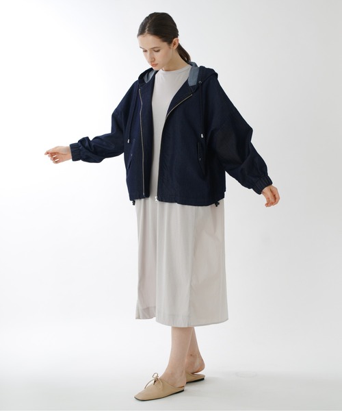 Kelen(ケレン)の「「KELEN / ケレン」ラインオンスデニムマウンテンパーカ"Bella Denim"(マウンテンパーカー・レディース・ワンウォッシュ/ブラック・M/S)」の4枚目の写真