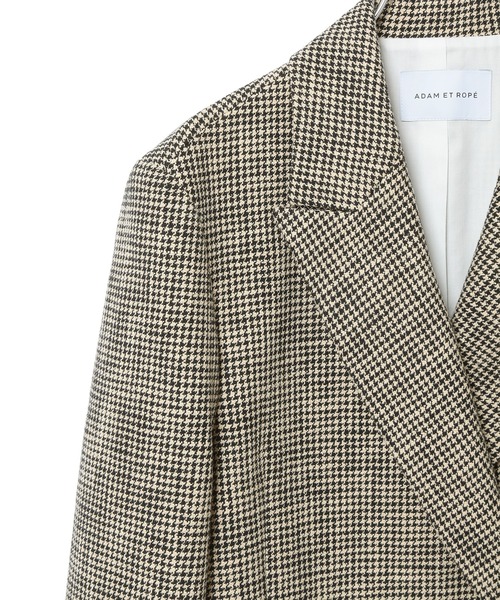 ADAM ET ROPE'（アダムエロペ）の「ハウンドトゥースダブルジャケット（テーラードジャケット・レディース・ベージュ系その他・36/38）」の8枚目の写真