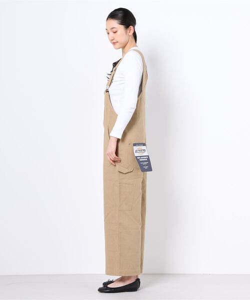 Dickies（ディッキーズ）の「Dickies◆フロントボタン綿麻リネンオーバーオール（サロペット/オーバーオール・レディース・ブラック/カーキ/アイボリー/キャメル・M/L）」の5枚目の写真