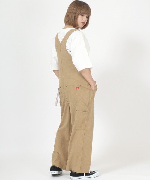 Dickies（ディッキーズ）の「Dickies◆フロントボタン綿麻リネンオーバーオール（サロペット/オーバーオール・レディース・ブラック/カーキ/アイボリー/キャメル・M/L）」の12枚目の写真
