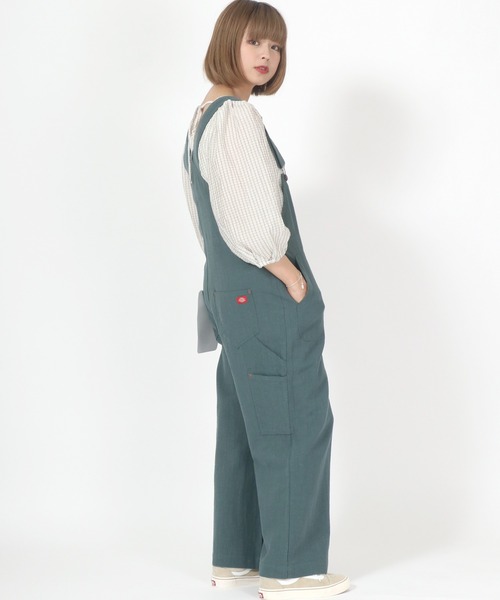 Dickies（ディッキーズ）の「Dickies◆フロントボタン綿麻リネンオーバーオール（サロペット/オーバーオール・レディース・ブラック/カーキ/アイボリー/キャメル・M/L）」の9枚目の写真