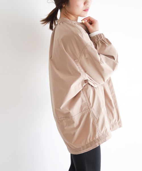 セール】ノーカラーギャザーブルゾン【手洗い可能】◇（ブルゾン