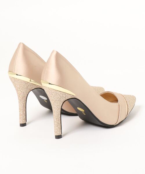 Miminy Piminy（ミミニー ピミニー）の「MiminyPiminy(ミミニーピミニー) つま先ラメ×サテン生地ポインテッドトゥ パンプス（パンプス・レディース・ゴールド/シルバー/ブラック・S/M/L/LL）」の5枚目の写真