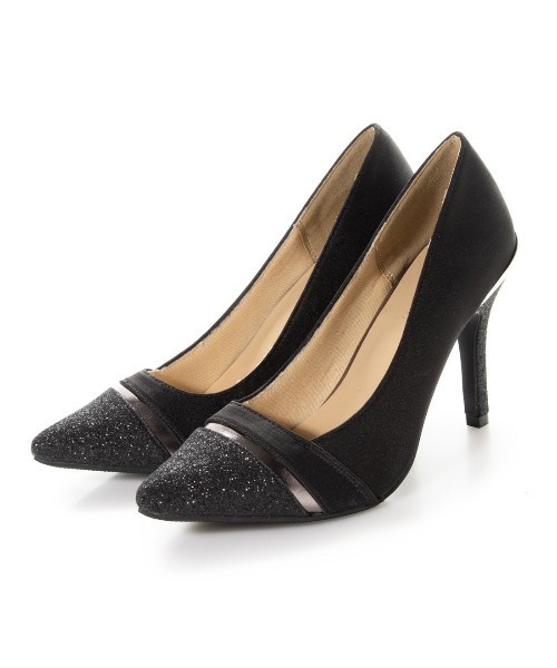 Miminy Piminy（ミミニー ピミニー）の「MiminyPiminy(ミミニーピミニー) つま先ラメ×サテン生地ポインテッドトゥ パンプス（パンプス・レディース・ゴールド/シルバー/ブラック・S/M/L/LL）」の21枚目の写真