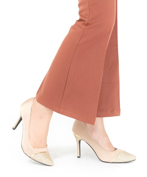 Miminy Piminy（ミミニー ピミニー）の「MiminyPiminy(ミミニーピミニー) つま先ラメ×サテン生地ポインテッドトゥ パンプス（パンプス・レディース・ゴールド/シルバー/ブラック・S/M/L/LL）」の8枚目の写真