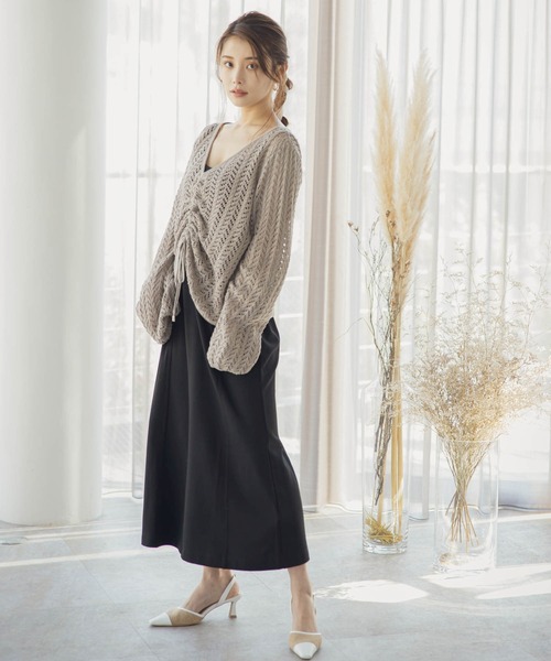 LIPSERVICE（リップサービス）の「ベアSETドロストシアーニット（ニット/セーター・レディース・ホワイト/ブラック/ベージュ・FREE）」の17枚目の写真