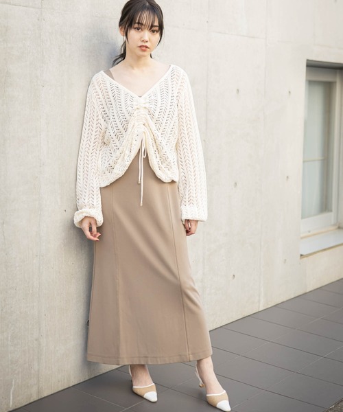 LIPSERVICE（リップサービス）の「ベアSETドロストシアーニット（ニット/セーター・レディース・ホワイト/ブラック/ベージュ・FREE）」の5枚目の写真