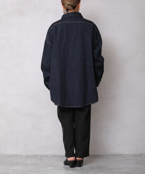 ap retro（アプレトロ）の「デニムビッグシャツジャケット【ZOZO限定商品】（デニムジャケット・レディース・インディゴブルー/ブルー・FREE）」の19枚目の写真