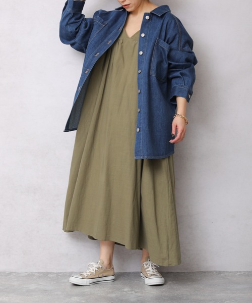 ap retro（アプレトロ）の「デニムビッグシャツジャケット【ZOZO限定商品】（デニムジャケット・レディース・インディゴブルー/ブルー・FREE）」の22枚目の写真