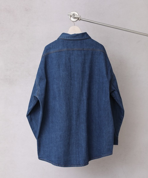 ap retro（アプレトロ）の「デニムビッグシャツジャケット【ZOZO限定商品】（デニムジャケット・レディース・インディゴブルー/ブルー・FREE）」の10枚目の写真