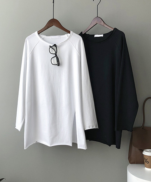 c.u.l(シーユーエル)の「【c.u.l:w】裾スリットラグラン無地カットソー culw33(Tシャツ/カットソー・レディース・ブラック/ホワイト・FREE)」の14枚目の写真