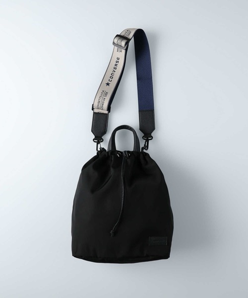 CONVERSE（コンバース）の「【CONVERSE】テープドロストショルダー（ショルダーバッグ・レディース・キナリ/ブラック/ライム・ONE SIZE）」の3枚目の写真