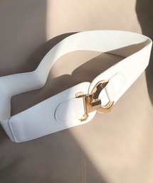 コルセット風ゴールドバックル太ベルト