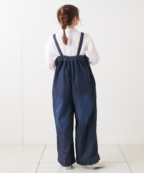 PUAL CE CIN（ピュアルセシン）の「綿ヘンプ デニムサロペット（サロペット/オーバーオール・レディース・インディゴブルー/ブルー・FREE）」の21枚目の写真