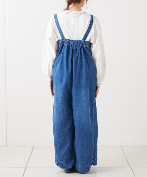 PUAL CE CIN（ピュアルセシン）の「綿ヘンプ デニムサロペット（サロペット/オーバーオール・レディース・インディゴブルー/ブルー・FREE）」の19枚目の写真