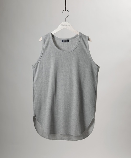 SlashDate(スラッシュデイト)の「ロング丈タンクトップ/ワッフル素材(タンクトップ・メンズ・ホワイト/ブラック/ブラウン/グレー・XL/L/M)」の1枚目の写真