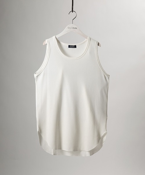 SlashDate(スラッシュデイト)の「ロング丈タンクトップ/ワッフル素材(タンクトップ・メンズ・ホワイト/ブラック/ブラウン/グレー・XL/L/M)」の2枚目の写真