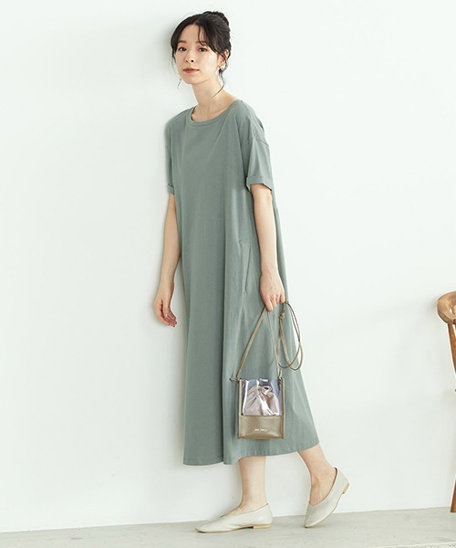 ONIGIRI（オニギリ）の「Tシャツワンピース（ワンピース・レディース・チャコール/ベージュ/ターコイズブルー・MEDIUM/LARGE）」の8枚目の写真