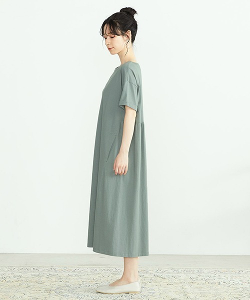 ONIGIRI（オニギリ）の「Tシャツワンピース（ワンピース・レディース・チャコール/ベージュ/ターコイズブルー・MEDIUM/LARGE）」の9枚目の写真