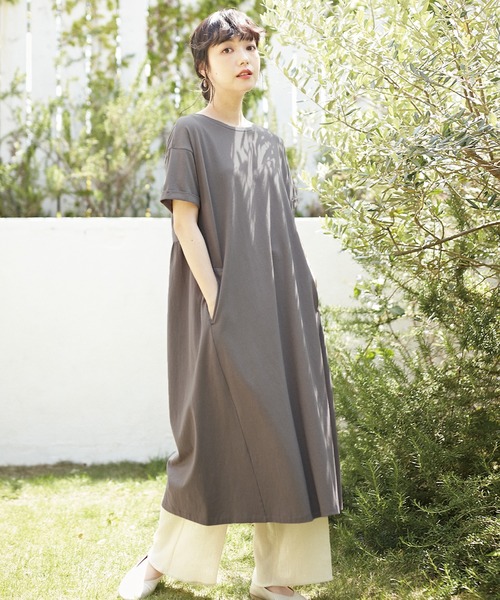 ONIGIRI（オニギリ）の「Tシャツワンピース（ワンピース・レディース・チャコール/ベージュ/ターコイズブルー・MEDIUM/LARGE）」の19枚目の写真