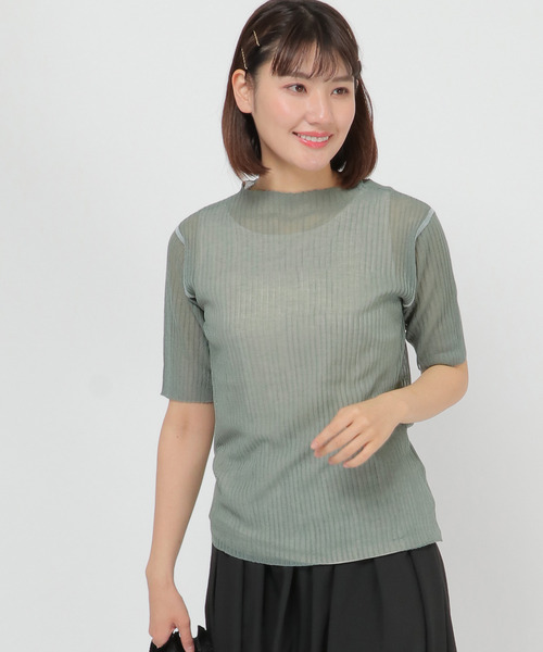LBC（エルビーシー）の「シアーニットアンサンブル（ニット/セーター・レディース・ブラック/ベージュ/グリーン・M）」の21枚目の写真
