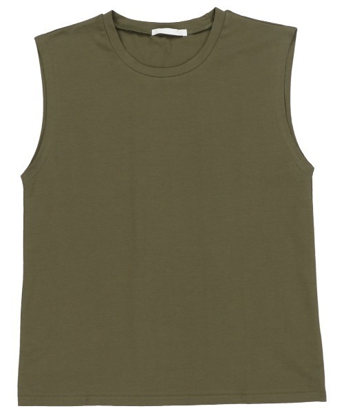 SPINNS（スピンズ）の「【10色展開】ノースリーブカットソー（タンクトップ・レディース・ホワイト/ブラック/ベージュ/ネイビー/ブラウン/カーキ/オレンジ/ブルー/グリーン/グリーン系その他・ONESIZE）」の14枚目の写真