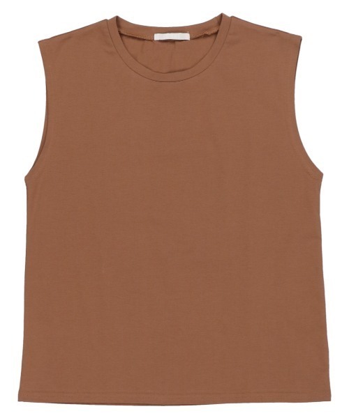 SPINNS（スピンズ）の「【10色展開】ノースリーブカットソー（タンクトップ・レディース・ホワイト/ブラック/ベージュ/ネイビー/ブラウン/カーキ/オレンジ/ブルー/グリーン/グリーン系その他・ONESIZE）」の20枚目の写真