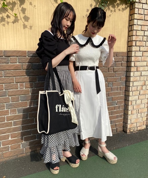 one after another NICE CLAUP(ワンアフターアナザーナイスクラップ)の「【Web限定】リボン付ロゴトートバッグ(トートバッグ・レディース・ブラック/アイボリー・FREE)」の22枚目の写真