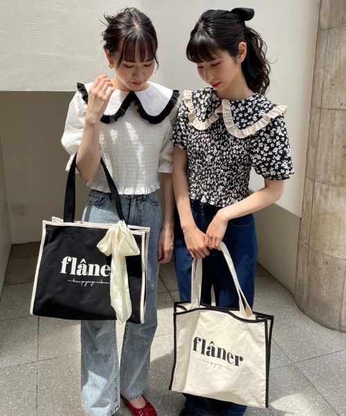 one after another NICE CLAUP(ワンアフターアナザーナイスクラップ)の「【Web限定】リボン付ロゴトートバッグ(トートバッグ・レディース・ブラック/アイボリー・FREE)」の21枚目の写真
