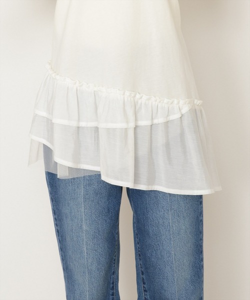 WILLSELECTION（ウィルセレクション）の「異素材ＭＩＸチュニックＴシャツ（Tシャツ/カットソー・レディース・オフホワイト/チャコールグレー・MEDIUM）」の12枚目の写真