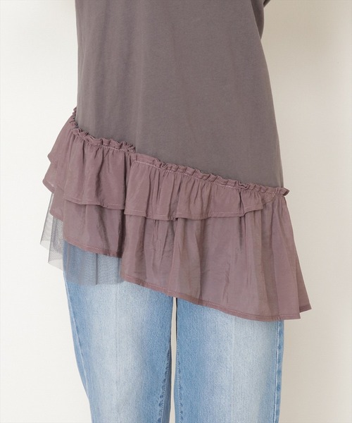 WILLSELECTION（ウィルセレクション）の「異素材ＭＩＸチュニックＴシャツ（Tシャツ/カットソー・レディース・オフホワイト/チャコールグレー・MEDIUM）」の18枚目の写真