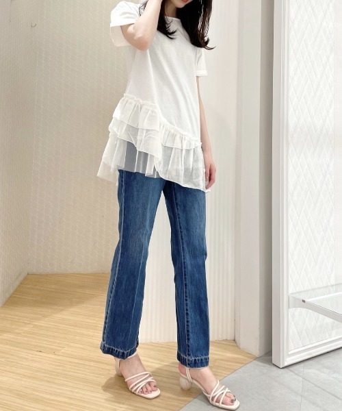 WILLSELECTION（ウィルセレクション）の「異素材ＭＩＸチュニックＴシャツ（Tシャツ/カットソー・レディース・オフホワイト/チャコールグレー・MEDIUM）」の19枚目の写真