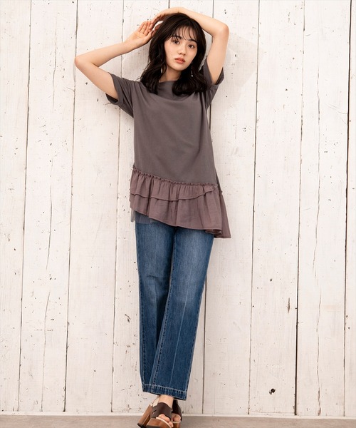 WILLSELECTION（ウィルセレクション）の「異素材ＭＩＸチュニックＴシャツ（Tシャツ/カットソー・レディース・オフホワイト/チャコールグレー・MEDIUM）」の21枚目の写真