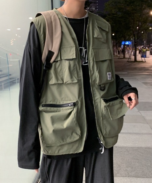 NOWLE（ノウル）の「【NOWLE】ビッグポケット フィッシングベスト（ベスト・メンズ・ブラック/カーキ・MEDIUM/LARGE/X-LARGE/XX-LARGE）」の13枚目の写真