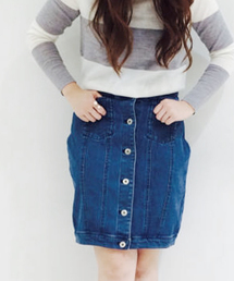 Kastane | 【Kastane】前開きデニムスカート(スカート)