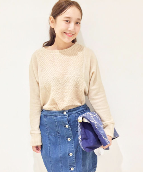 Kastane(カスタネ)の「【Kastane】前開きデニムスカート(スカート・レディース・ライトブルー/アイボリー/ブラック・FREE)」の7枚目の写真